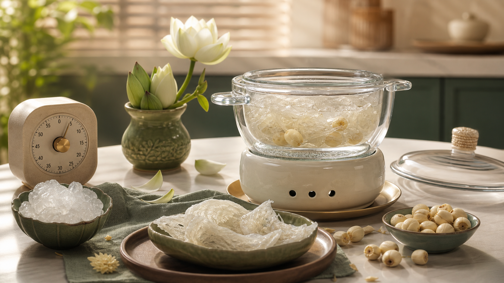 Cách chưng yến đường phèn mềm ngon, giữ sợi và ít hao